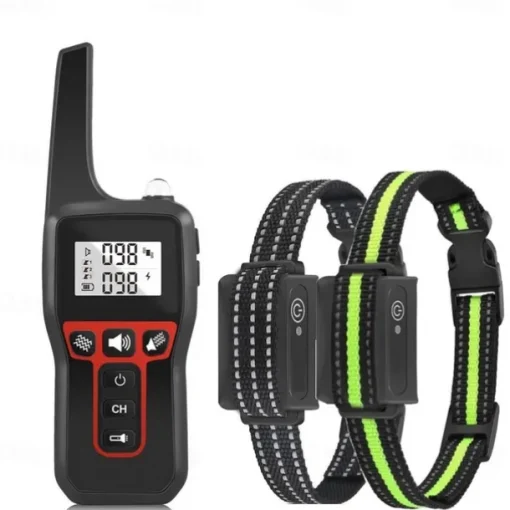 3300FT No Shock Pet Dog Training Collar Beep Vibrating Pet Trainer IPX7 Waterproof Rechargeable Pet Training Collar No Prongs Sound and Vibration Collar