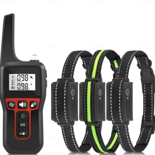 3300FT No Shock Pet Dog Training Collar Beep Vibrating Pet Trainer IPX7 Waterproof Rechargeable Pet Training Collar No Prongs Sound and Vibration Collar