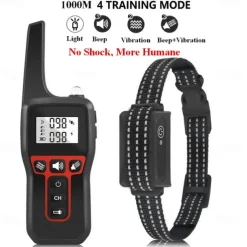 3300FT No Shock Pet Dog Training Collar Beep Vibrating Pet Trainer IPX7 Waterproof Rechargeable Pet Training Collar No Prongs Sound and Vibration Collar