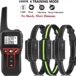 3300FT No Shock Pet Dog Training Collar Beep Vibrating Pet Trainer IPX7 Waterproof Rechargeable Pet Training Collar No Prongs Sound and Vibration Collar