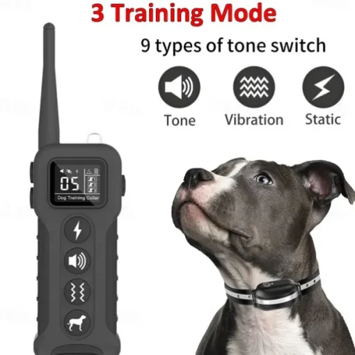3300Ft Pet Dog Training Collar with Remote 9 Tone Option Rechargeable Waterproof IPX7 Swimming Shock Training Collar