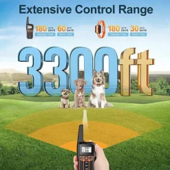 3300Ft Pet Dog Training Collar with Remote 9 Tone Option Rechargeable Waterproof IPX7 Swimming Shock Training Collar