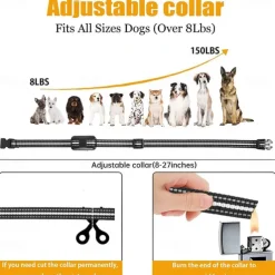 2000FT Remote Control Dog Training Collar Electric Shock Vibration Beeps Mode 16 Level Keypad Lock IPX8 Waterproof Rechargeable