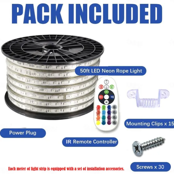 16-100FT Smart RGB IC LED Light Strip - 24V Waterproof Multi Color-Chasing Lights with APP & Music Sync Addressable for Bedroom & Outdoor Use 1 Roll