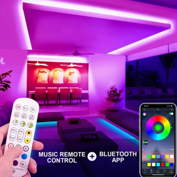 10ft/20ft Waterproof Neon Light Strip, Addressable RGB Rainbow Pixel Light with 2.4G APP Control Bar Synchronize Music Control to DIY LED Neon Sign Art Wall Decoration Lighting Including Power WS2811