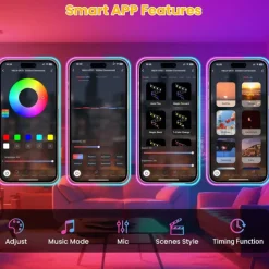 10ft/20ft Waterproof Neon Light Strip, Addressable RGB Rainbow Pixel Light with 2.4G APP Control Bar Synchronize Music Control to DIY LED Neon Sign Art Wall Decoration Lighting Including Power WS2811