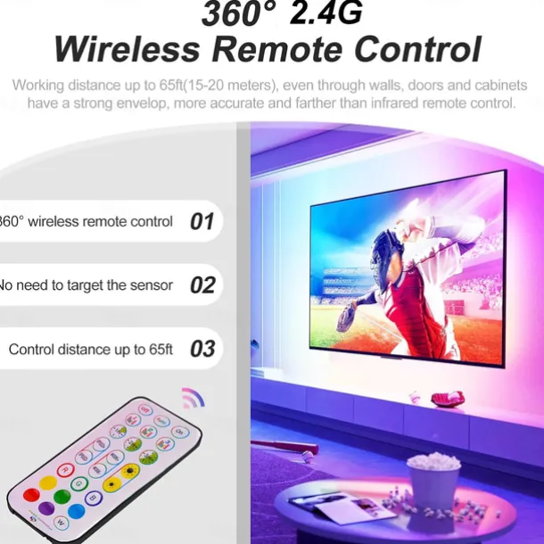 10ft/20ft Waterproof Neon Light Strip, Addressable RGB Rainbow Pixel Light with 2.4G APP Control Bar Synchronize Music Control to DIY LED Neon Sign Art Wall Decoration Lighting Including Power WS2811