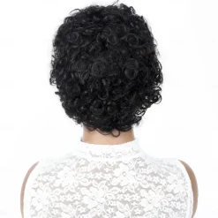 Full mechanism Brazilian hair real person wig head cover 150% density natural color small curly hair cover