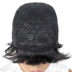 Full mechanism Brazilian hair real person wig head cover 150% density natural color small curly hair cover