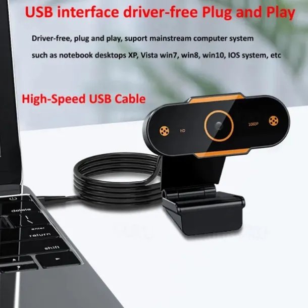 Full 1080P Autofocus HD Webcam Web USB Camera Microphone for PC Desktop Laptop