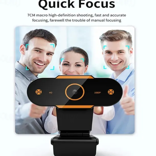 Full 1080P Autofocus HD Webcam Web USB Camera Microphone for PC Desktop Laptop