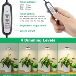 Full Spectrum Plant Growth Light Fill Light Retractable White Warm 2-color Switchable Dimming Automatic Timer