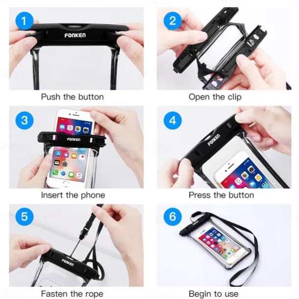 Full View Waterproof Case for Phone Underwater Snow Rainforest Transparent Dry Bag Swimming Pouch Big Mobile Phone Covers