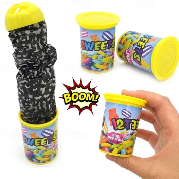 Funny Candy Can Jump Spring Snake Toy Gift April Fool Day Halloween Party Decoration Jokes Prank Trick Fun Joke Toy