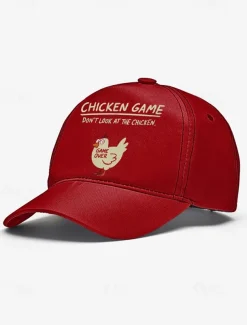 Funny Chicken Game Baseball Cap – Adjustable Unisex Embroidered Hat, Casual Sports Cap for Outdoor, Streetwear and Daily Wear