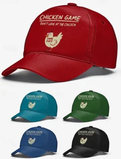 Funny Chicken Game Baseball Cap – Adjustable Unisex Embroidered Hat, Casual Sports Cap for Outdoor, Streetwear and Daily Wear