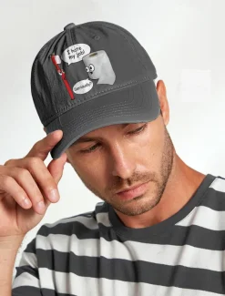 Funny Printed Baseball Cap with Toothbrush and Toilet Paper Cartoon Design, Adjustable Hat for Men and Women, Perfect for Casual Wear, Humor Gifts, and Everyday Style