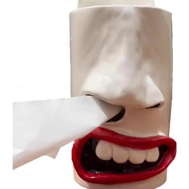 Funny Tissue Box, 13 cm Resin Tissue Dispenser, Decorative Tissue Box Dispenser, Creative 3D Cosmetic Tissue Box, Dispenser Boxes for Face Tissues for Home and Kitchen