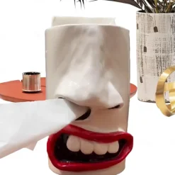 Funny Tissue Box, 13 cm Resin Tissue Dispenser, Decorative Tissue Box Dispenser, Creative 3D Cosmetic Tissue Box, Dispenser Boxes for Face Tissues for Home and Kitchen