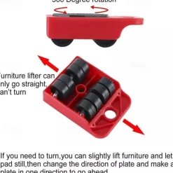 Furniture Lift Mover Tool Set - Furniture Movers with Wheels Heavy Furniture Moving Sliders Appliance Rollers Heavy Duty Furniture Lifter and Sliders Kit - Furniture Movers Sliders Appliance Movers