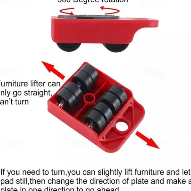 Furniture Lift Mover Tool Set - Furniture Movers with Wheels Heavy Furniture Moving Sliders Appliance Rollers Heavy Duty Furniture Lifter and Sliders Kit - Furniture Movers Sliders Appliance Movers