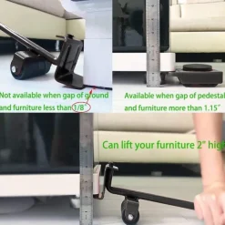 Furniture Mover with Wheels & Lifter Set 360 Swivel Casters 880lbs Capacity Furniture Dolly for Moving Heavy Furniture Refrigerator Sofa Cabinet