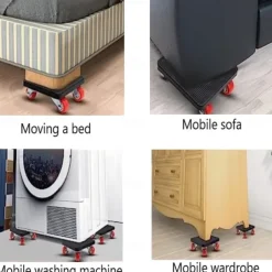 Furniture Mover with Wheels & Lifter Set 360 Swivel Casters 880lbs Capacity Furniture Dolly for Moving Heavy Furniture Refrigerator Sofa Cabinet