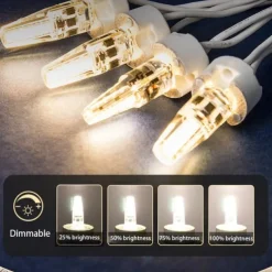 G4 Bi-Pin Base LED Light Bulbs 5W T3 JC Halogen Lamp Equivalent 30W AC/DC 12V 24V Dimmable LED Lights White Warm White for Chandelier Under Cabinet Lighting 10Pcs