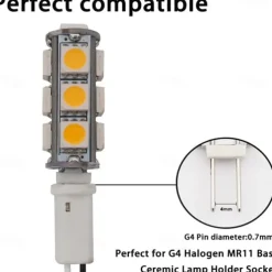 G4 Bi-pin LED Bulbs 13-5050 SMD 2W G4 LED Bulb 12V DC Bi-Pin Base Super Bright Interior Light Bulbs for RV Boat Light Cabinet Lights Landscape Lighting 10Pcs