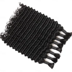 300g Deep Wave Bulk Human Hair For Braiding 100% Unprocessed Bulk Human Hair Extensions No Weft Curly Human Hair For Braiding