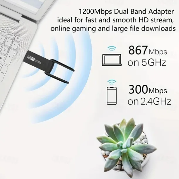 2.4G 5G 1300Mbps Usb Wireless Network Card Dongle Antenna AP Wifi Adapter Dual Band Wi-Fi Usb 3.0 Lan Ethernet 1200M