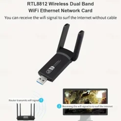 2.4G 5G 1300Mbps Usb Wireless Network Card Dongle Antenna AP Wifi Adapter Dual Band Wi-Fi Usb 3.0 Lan Ethernet 1200M