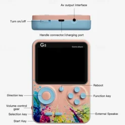 G5 Game Console 500-Games Classic Game Device Ergonomic 3.0'' Screen Handheld Gaming Player for Kids Gift Video Game Console, Christmas Birthday Gift