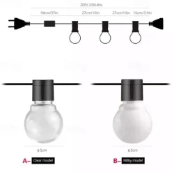 G50 Globe Bulb LED Fairy String Light Outdoor Lights Street Wedding Garden Patio Christmas Decoration Light 220V EU Plug