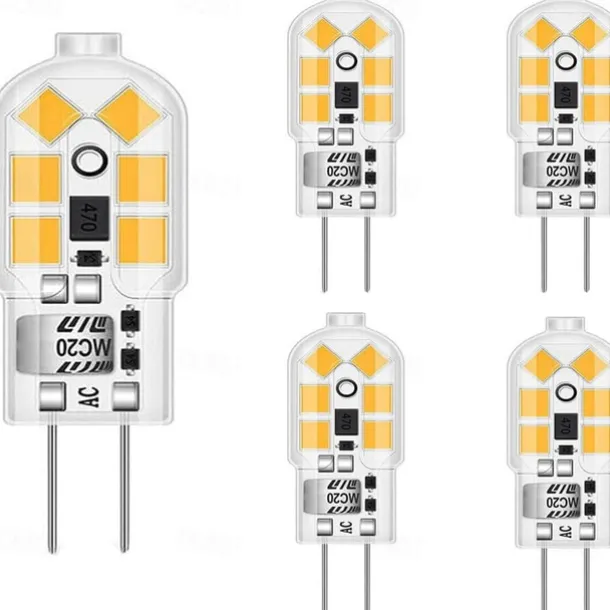 G4 LED Bulb AC/DC12V 220V G4 JC Bi Pin Base 20W Halogen Bulb Replacement Light Bulb for Under Cabinet Range Hood Stove Light Chandelier and Wall Sconces 5pcs