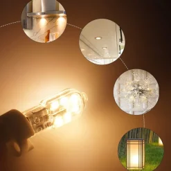 G4 LED Bulb AC/DC12V 220V G4 JC Bi Pin Base 20W Halogen Bulb Replacement Light Bulb for Under Cabinet Range Hood Stove Light Chandelier and Wall Sconces 5pcs