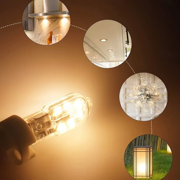 G4 LED Bulb AC/DC12V 220V G4 JC Bi Pin Base 20W Halogen Bulb Replacement Light Bulb for Under Cabinet Range Hood Stove Light Chandelier and Wall Sconces 5pcs