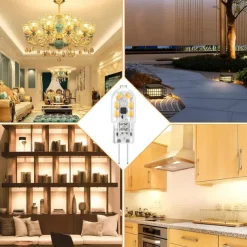 G4 LED Bulb AC/DC12V 220V G4 JC Bi Pin Base 20W Halogen Bulb Replacement Light Bulb for Under Cabinet Range Hood Stove Light Chandelier and Wall Sconces 5pcs