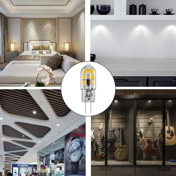 G4 LED Bulb AC/DC12V 220V G4 JC Bi Pin Base 20W Halogen Bulb Replacement Light Bulb for Under Cabinet Range Hood Stove Light Chandelier and Wall Sconces 5pcs