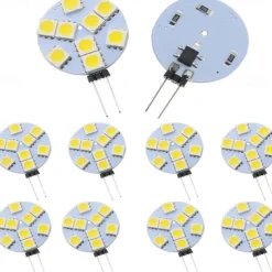 G4 LED Bulbs DC 12V Dimmable 1W/1.5W/2W/3W, 10W-30W Halogen Equivalent, 3000K Warm White/6000K Daylight, 180° Beam Angle (5 Pcs)