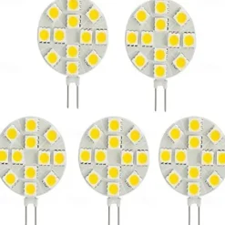 G4 LED Bulbs DC 12V Dimmable 1W/1.5W/2W/3W, 10W-30W Halogen Equivalent, 3000K Warm White/6000K Daylight, 180° Beam Angle (5 Pcs)
