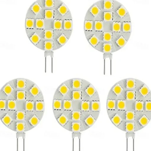 G4 LED Bulbs DC 12V Dimmable 1W/1.5W/2W/3W, 10W-30W Halogen Equivalent, 3000K Warm White/6000K Daylight, 180° Beam Angle (5 Pcs)