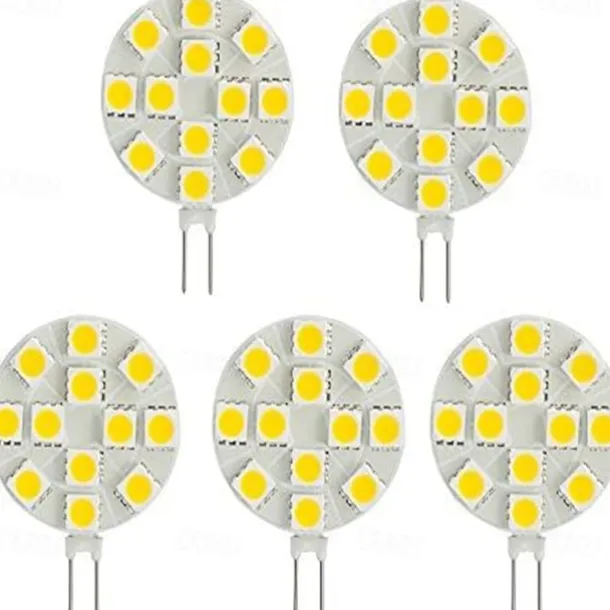 G4 LED Bulbs DC 12V Dimmable 1W/1.5W/2W/3W, 10W-30W Halogen Equivalent, 3000K Warm White/6000K Daylight, 180° Beam Angle (5 Pcs)