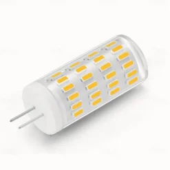 G4 LED Corn Light Bulbs 12V/24V AC/DC, 5W 63LED Dimmable for Crystal Chandeliers, Warm White & White, 4pcs