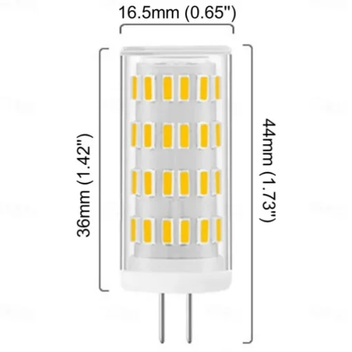 G4 LED Corn Light Bulbs 12V/24V AC/DC, 5W 63LED Dimmable for Crystal Chandeliers, Warm White & White, 4pcs
