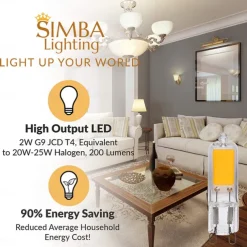 G9 LED Light Bulbs 2/4W 20/40W Halogen Equivalent 3000K Warm White/6000K White for Home Lighting Chandeliers Household Applications 5 Pcs