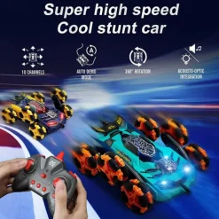 2.4g Remote Control Six Wheel Stunt Remote Control Car Can Automatically Demonstrate Toy Car Lighting Music Deformation Car Drift And Rolling