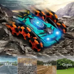 2.4g Remote Control Six Wheel Stunt Remote Control Car Can Automatically Demonstrate Toy Car Lighting Music Deformation Car Drift And Rolling
