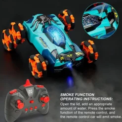 2.4g Remote Control Six Wheel Stunt Remote Control Car Can Automatically Demonstrate Toy Car Lighting Music Deformation Car Drift And Rolling