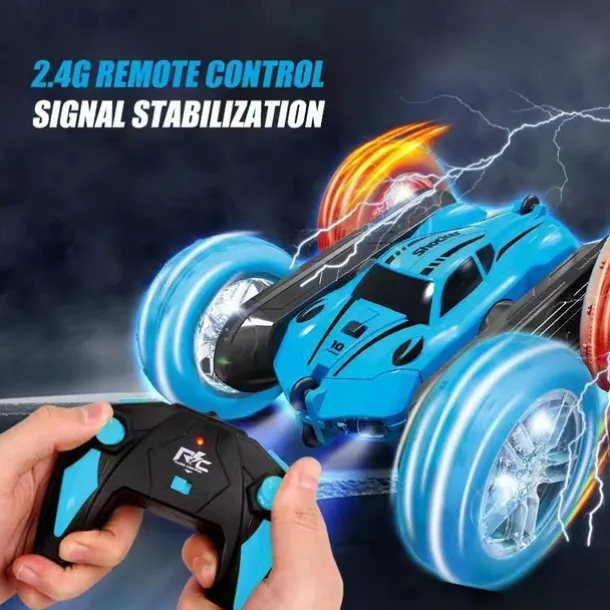 2.4g Remote Control Stunt Car Four-Wheel Drive Double-Sided Car Twist Arm Fancy Tumbling Light Tire Children's Toy Car Rc
